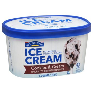 Hill Country Fare Cookies & Cream Ice Cream, 1.5 qt