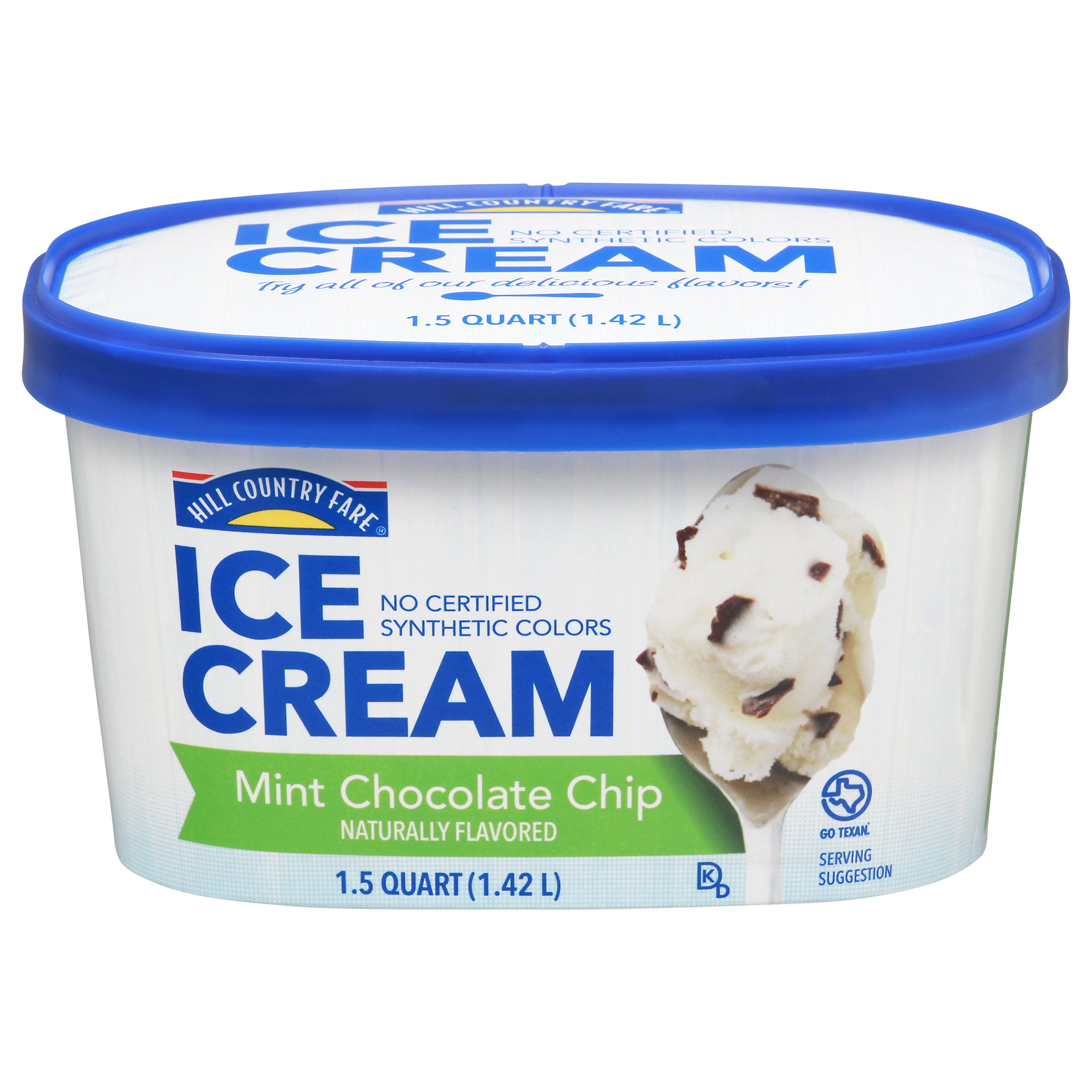 Hill Country Fare Mint Chocolate Chip Ice Cream, 1.5 qt