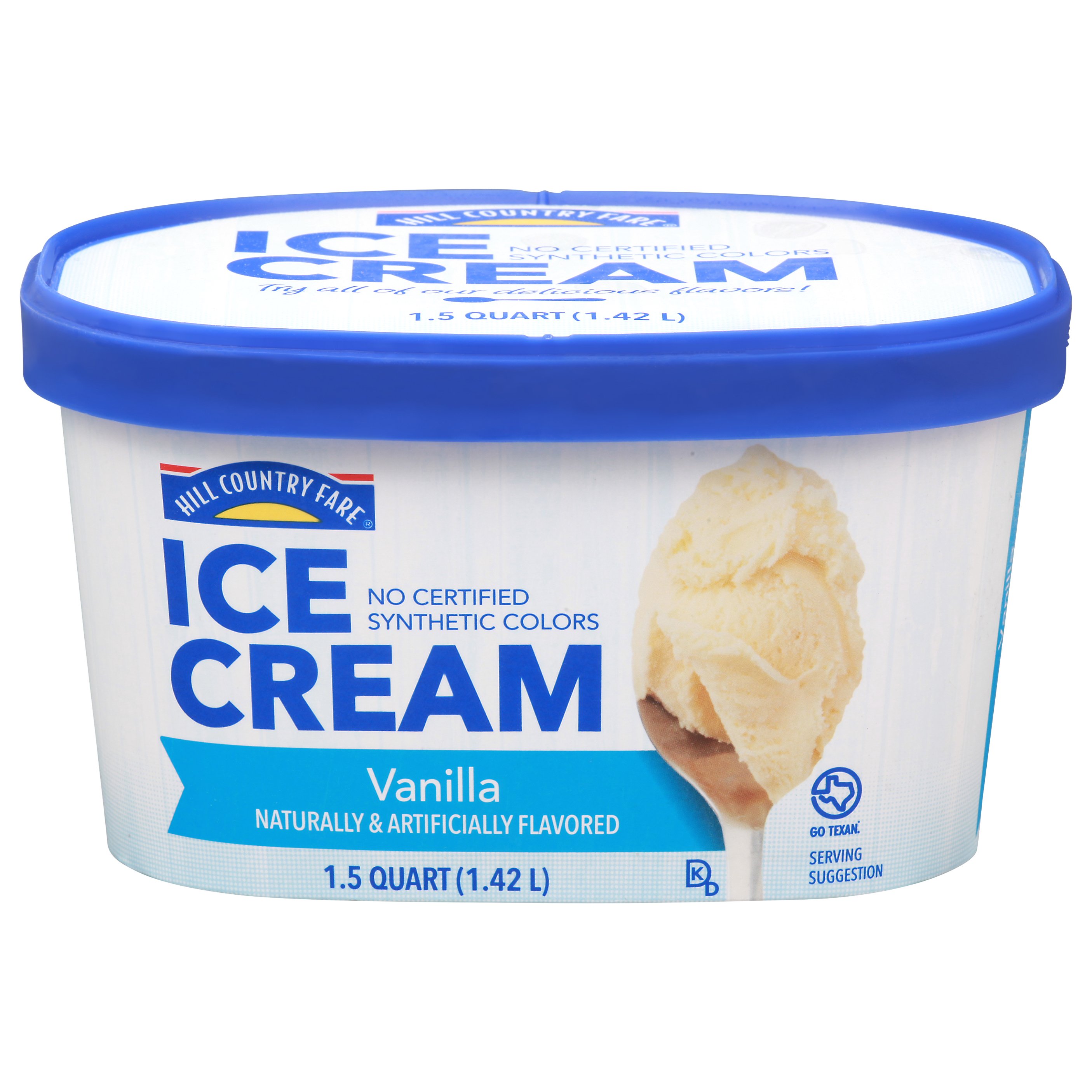 Hill Country Fare Vanilla Ice Cream, 1.5 qt