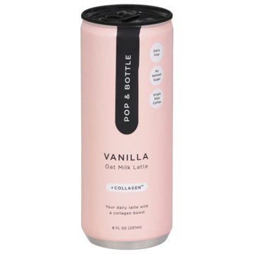 Pop & Bottle +Collagen Vanilla Oat Milk Latte