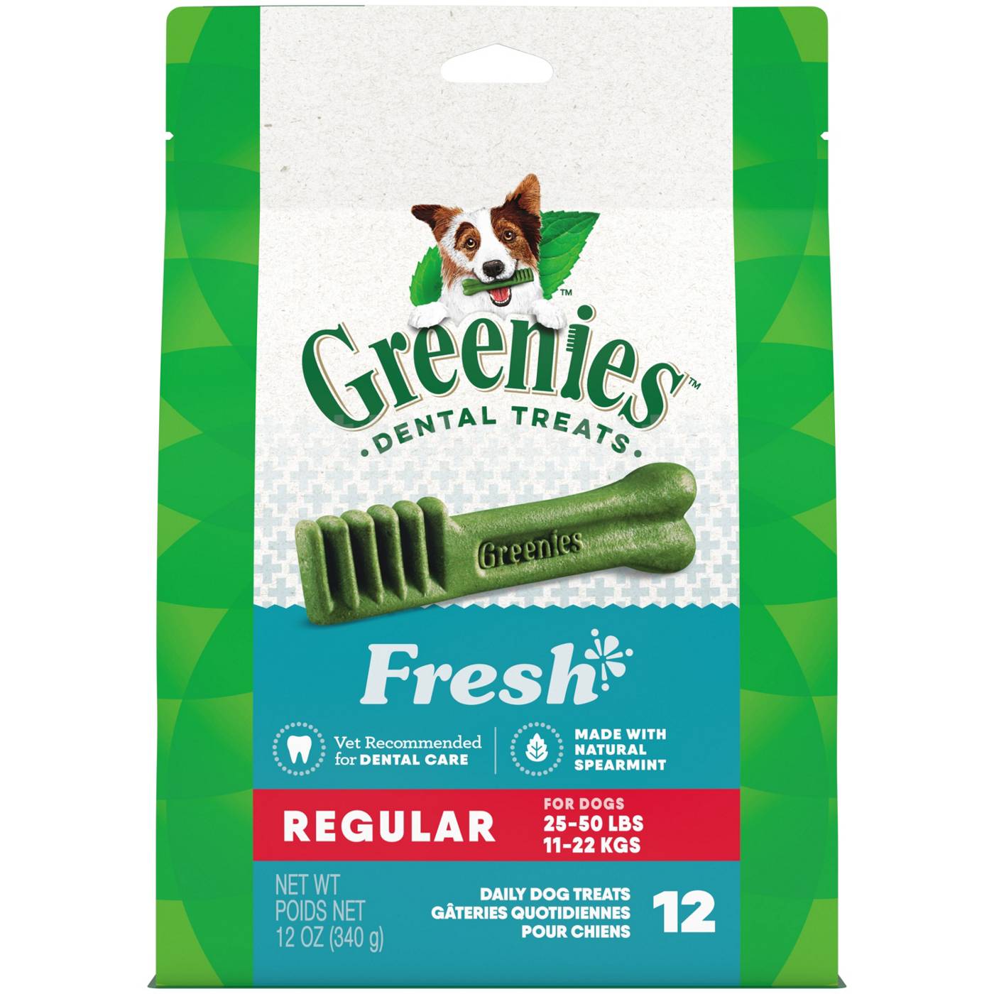 GREENIES Regular Natural Dog Dental Care Chews Dog Treats - Fresh Flavor; image 1 of 5