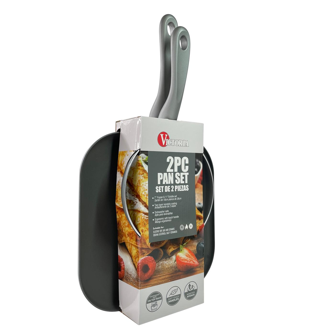 Victoria NonStick Silver Fry Pan Set Shop Frying pans & griddles at HEB