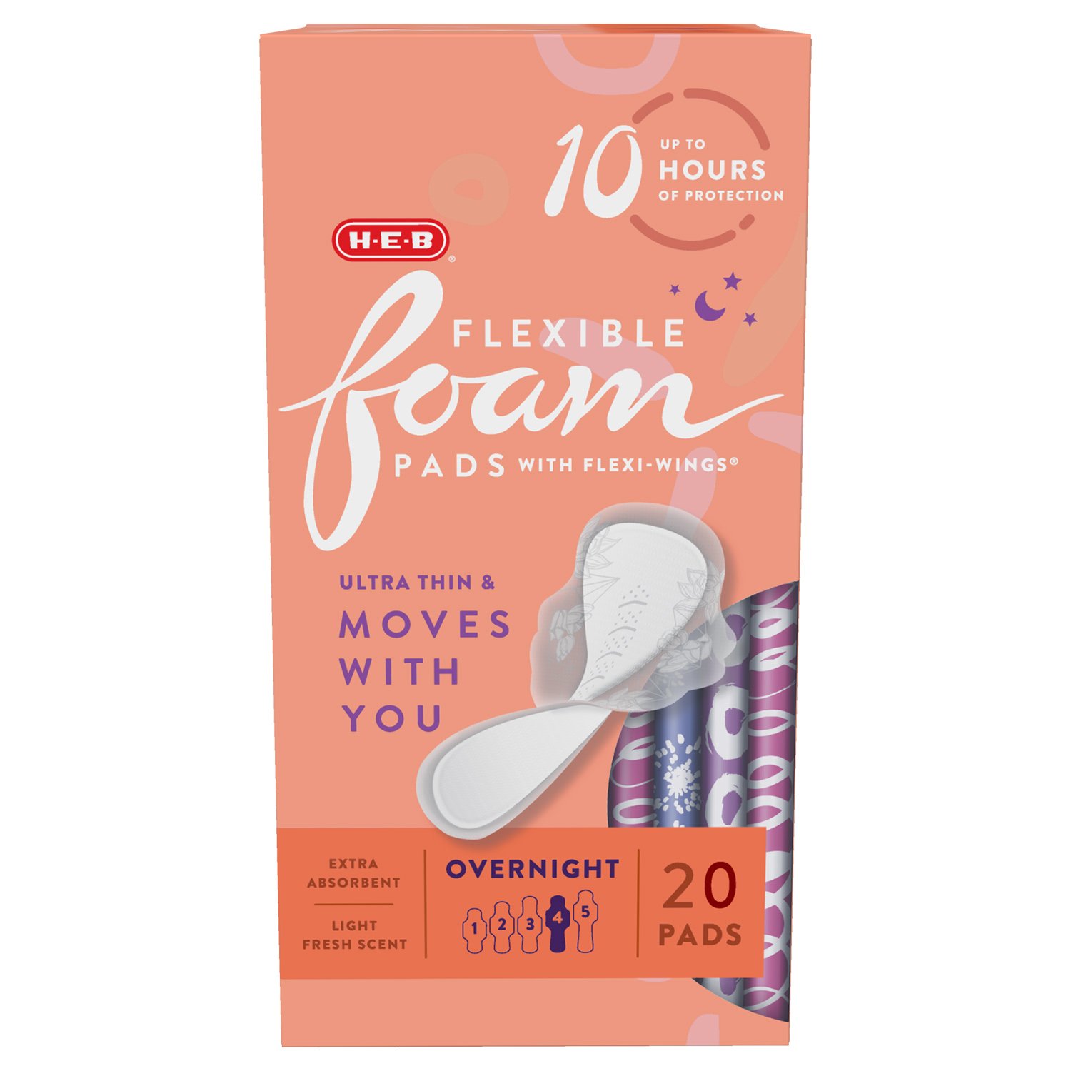 H-E-B Flexible Foam Pads with Flexi-Wings - Overnight - Shop Pads & Liners  at H-E-B