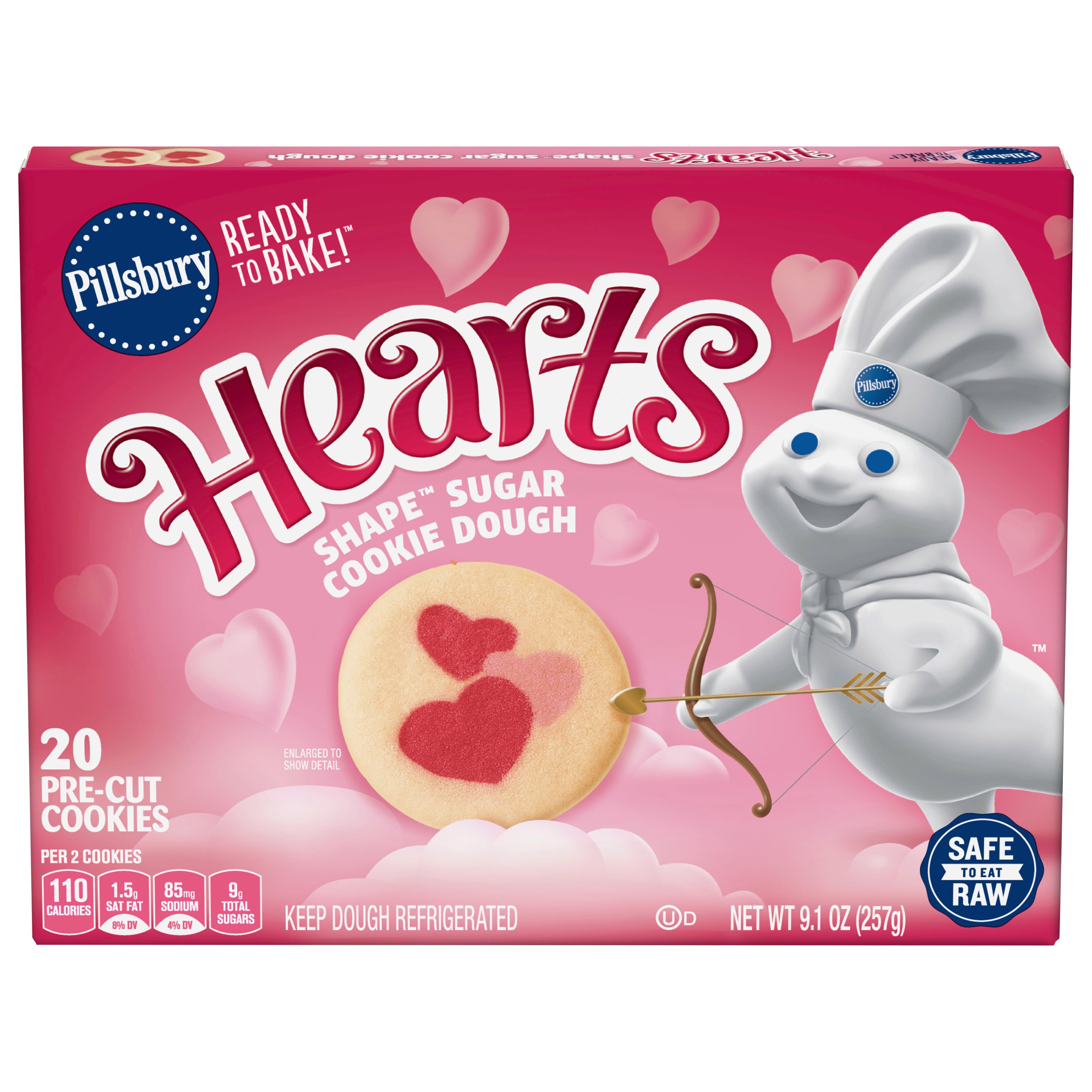 Pillsbury Ready To Bake Hearts Shape Sugar Cookies Shop Biscuit And Cookie Dough At H E B