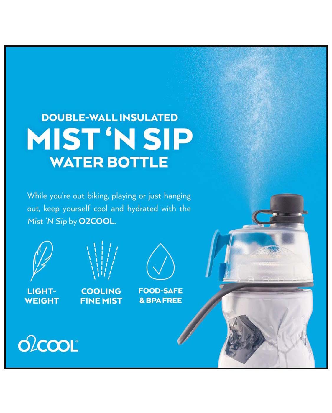 O2COOL Mist 'N Sip Misting Water Bottle 2-in-1 Mist And Sip Function With No  Leak Pull Top Spout(Basketball)