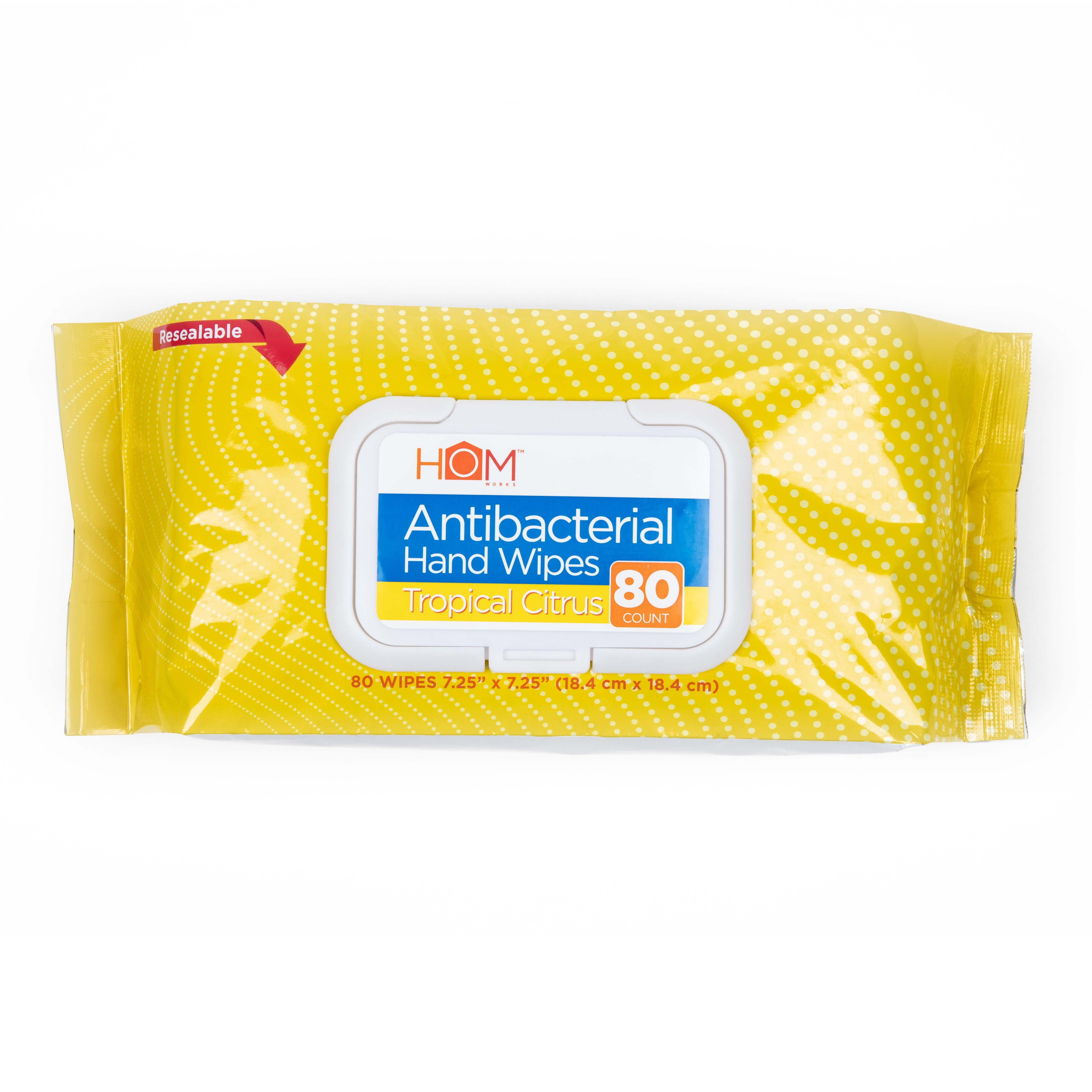 Hom Works Tropical Citrus Antibacterial Hand Wipes Shop Cleansers