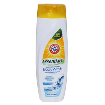 Arm & Hammer Essentials Ultra Replenishing Body Wash Clear Water, 22.5 oz