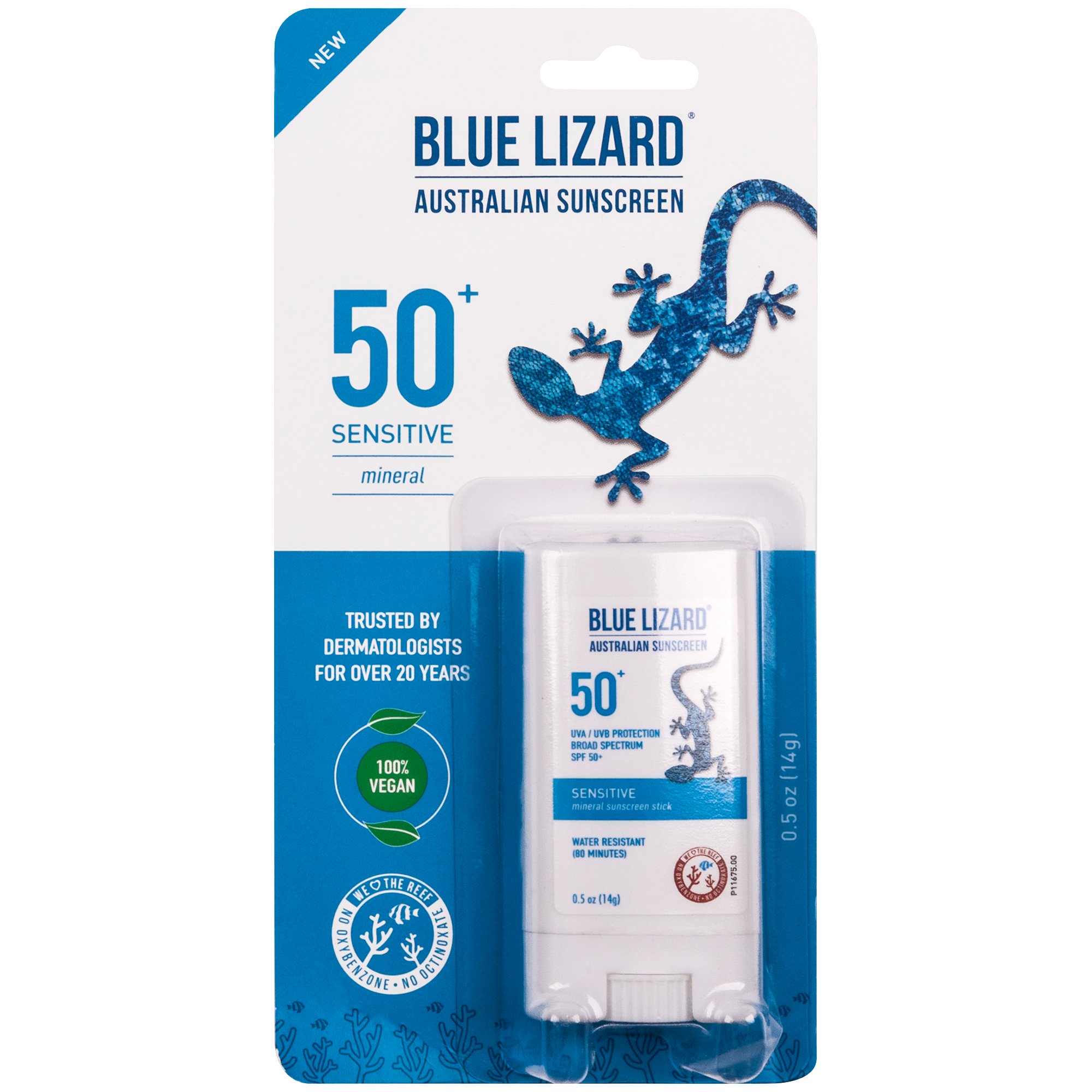 Blue Lizard Sensitive Mineral Sunscreen Stick SPF 50+ Shop Bath
