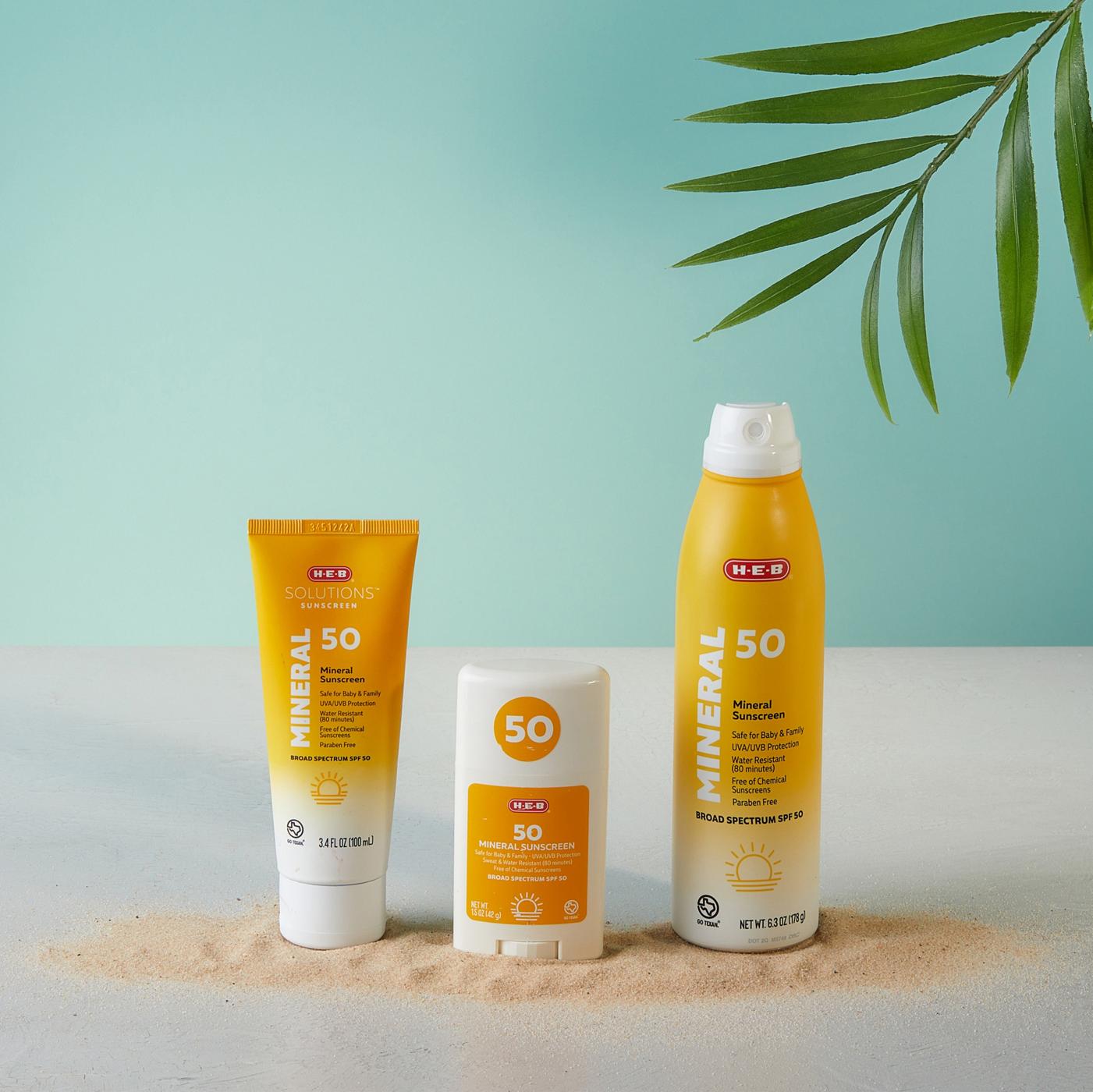 H-E-B Mineral Sensitive Skin Sunscreen Lotion – SPF 50; image 2 of 3