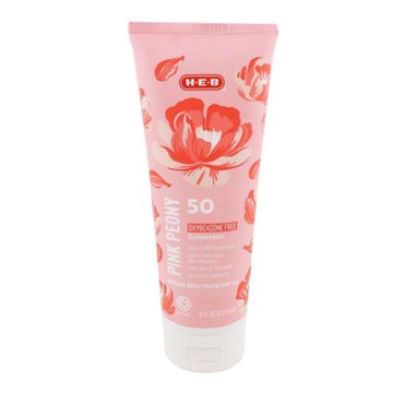 H-E-B SPF 50 Pink Peony Sunscreen Lotion - Oxybenzone Free