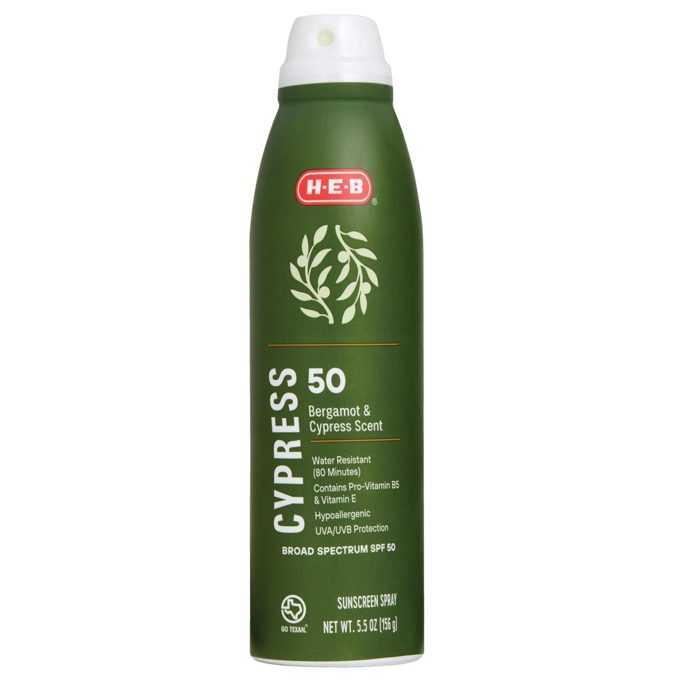 H-E-B Men’s Oxybenzone Free Sunscreen Spray – SPF 50; image 1 of 5