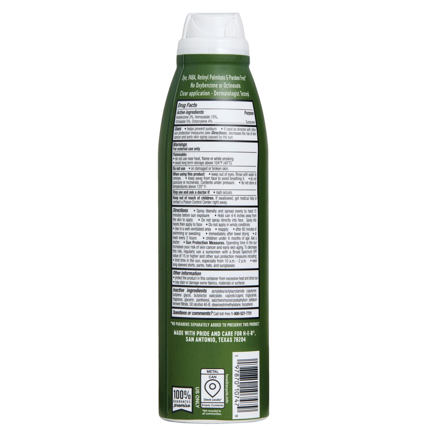 H-E-B Men’s Oxybenzone Free Sunscreen Spray – SPF 50; image 2 of 5