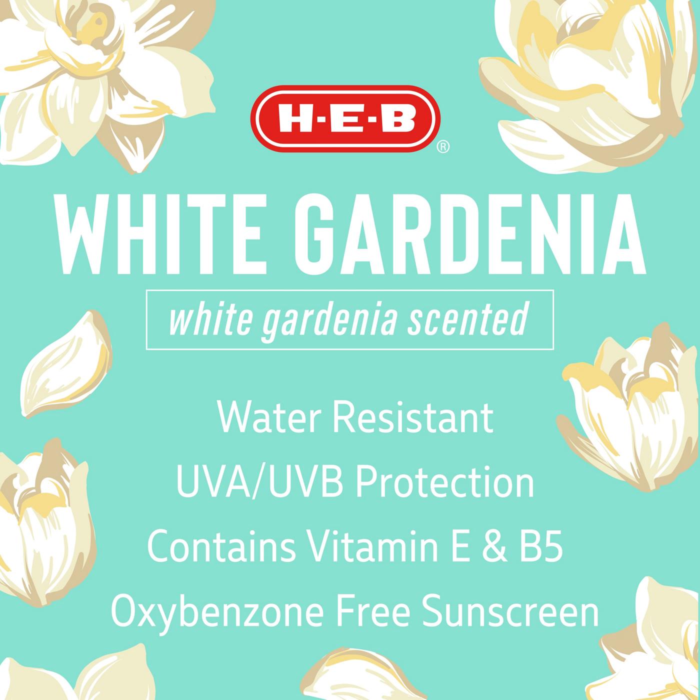 H-E-B Oxybenzone Free White Gardenia Sunscreen Spray – SPF 50; image 3 of 3