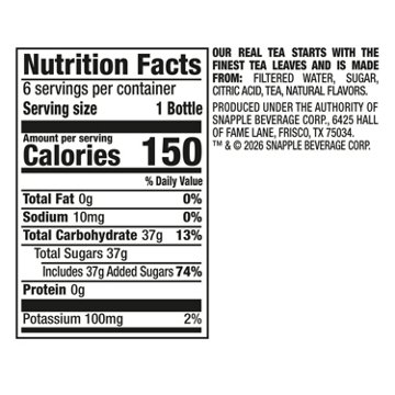 Snapple Peach Iced Tea 6 pk Bottles