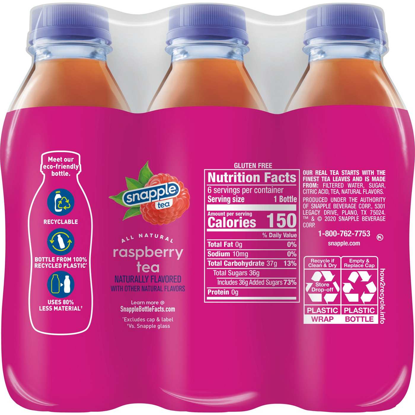 Snapple Raspberry Tea 16 oz Bottles; image 2 of 4