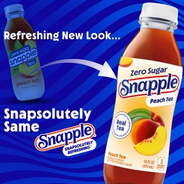 Snapple Zero Sugar Peach Iced Tea 6 pk Bottles, 16 oz