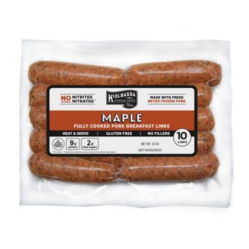 Kiolbassa Maple Fully Cooked Pork Breakfast Links, 10 ct