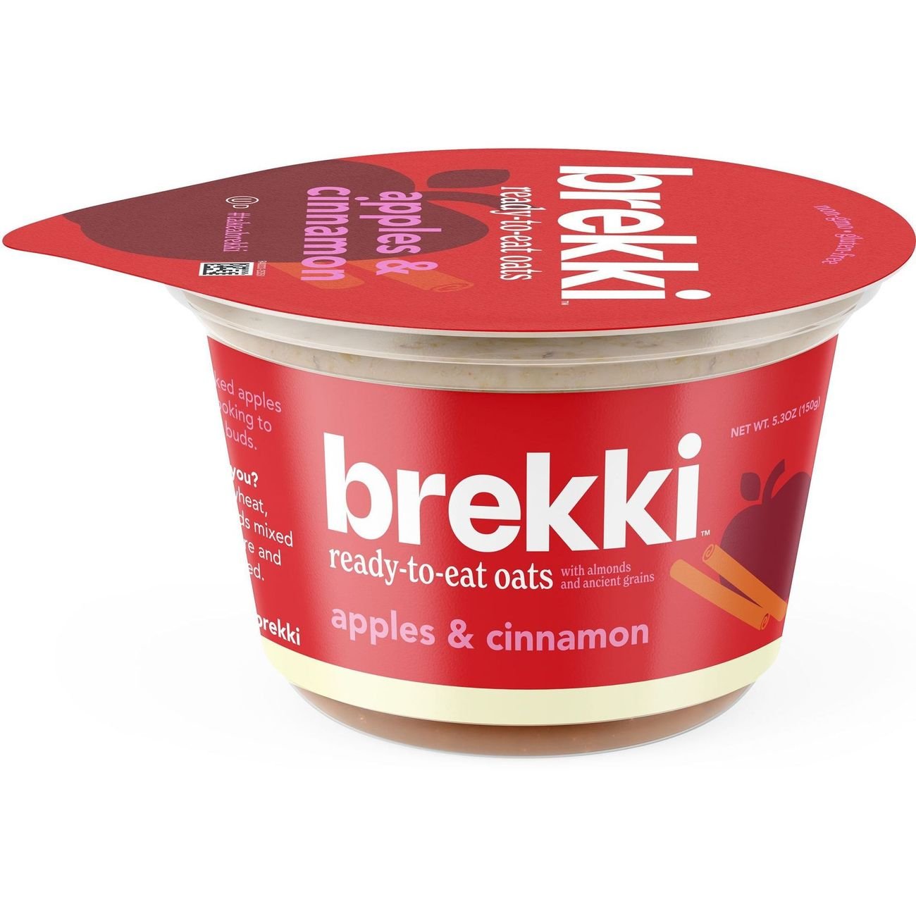 Brekki Overnight Oats Apple & Cinnamon Ready-To-Eat Oats, 5.3 oz