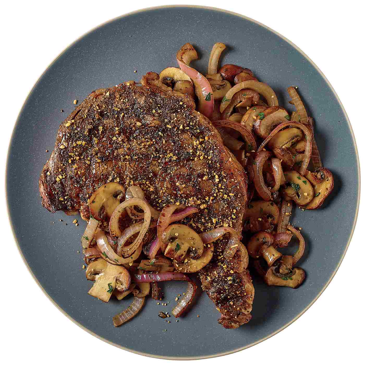 Meal Simple by HEB Raider RedSeasoned Ribeye Steak with Mushrooms