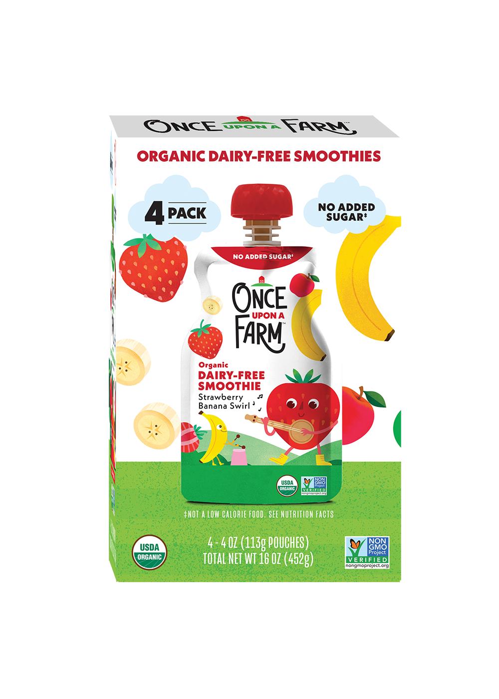 Once Upon a Farm Organic Smoothie Pouches - Strawberry Banana Swirl; image 1 of 2