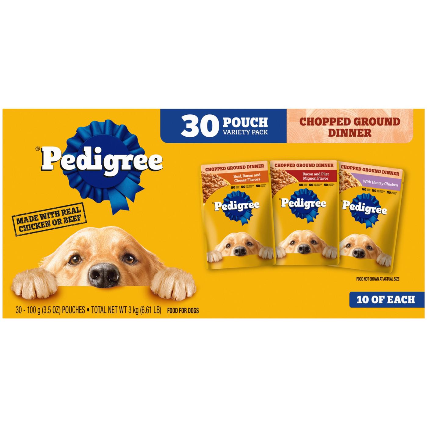 Pedigree Chopped Ground Dinner Wet Dog Food Variety Pack; image 1 of 4