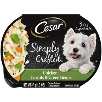 Cesar Simply Crafted Adult Wet Dog Food Meal Topper - Chicken Carrots & Green Beans