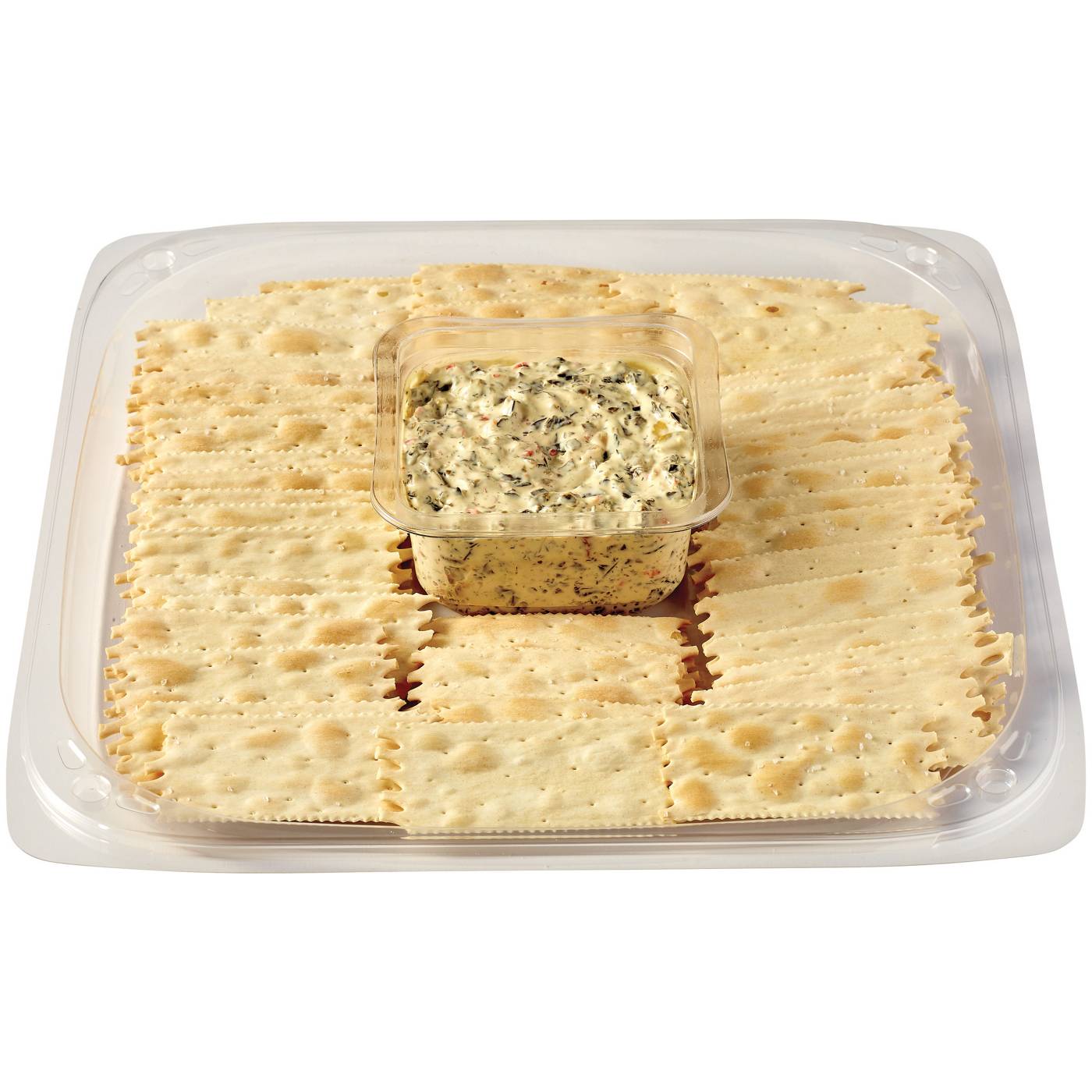 H-E-B Deli Medium Party Tray - Spinach Artichoke Dip & Crackers; image 2 of 2