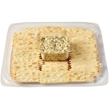 H-E-B Deli Medium Party Tray - Spinach Artichoke Dip & Crackers