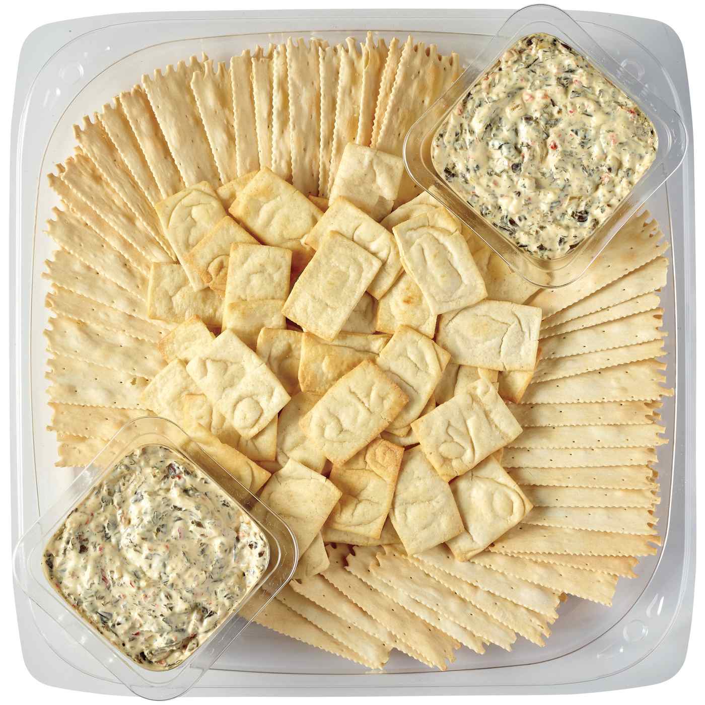 H-E-B Deli Large Party Tray - Savory Dips & Crackers; image 1 of 2