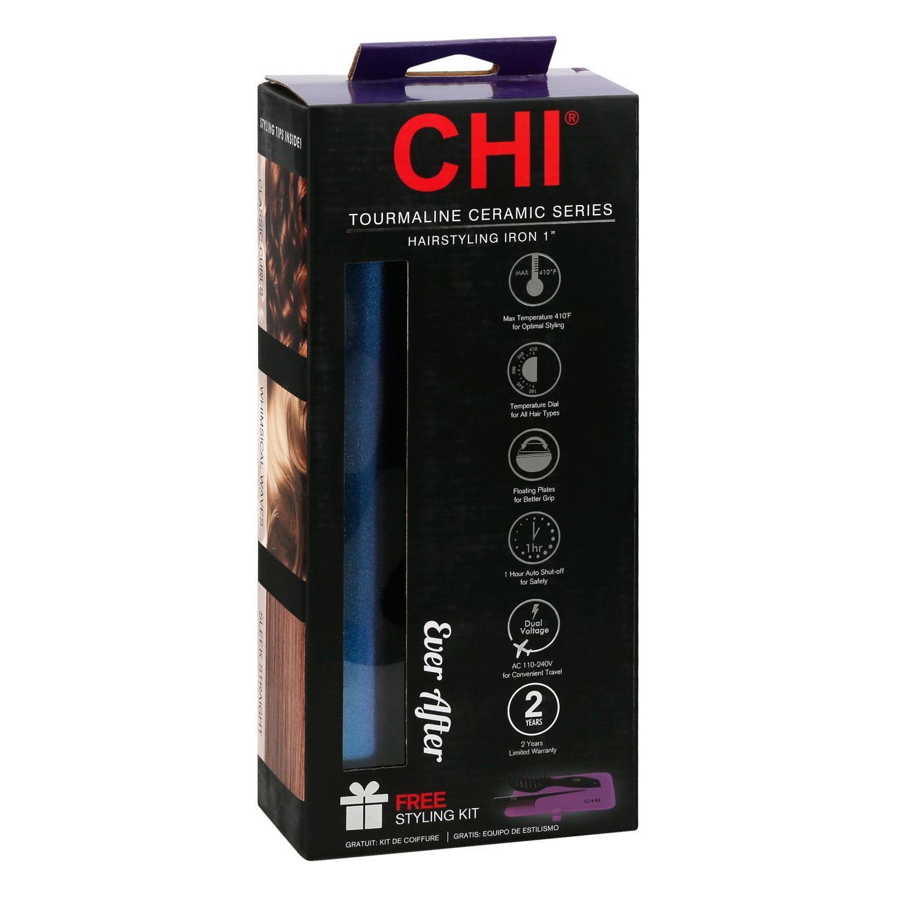 CHI Tournaline Ceramic Series Hairstyling Iron 1” CHI Classic Tourmaline Ceramic Hairstyling Iron 1 1/2 main image 4