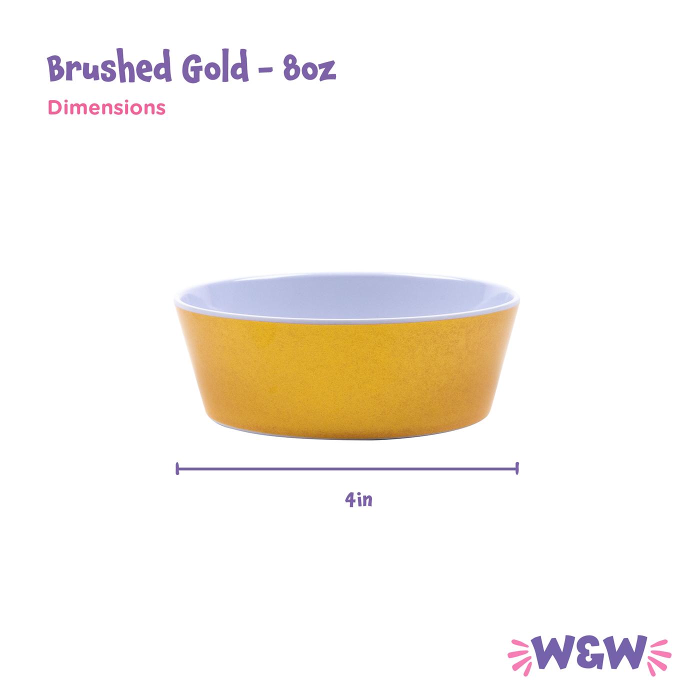 Woof & Whiskers 8 oz Melamine Pet Bowl - Brushed Gold; image 2 of 4