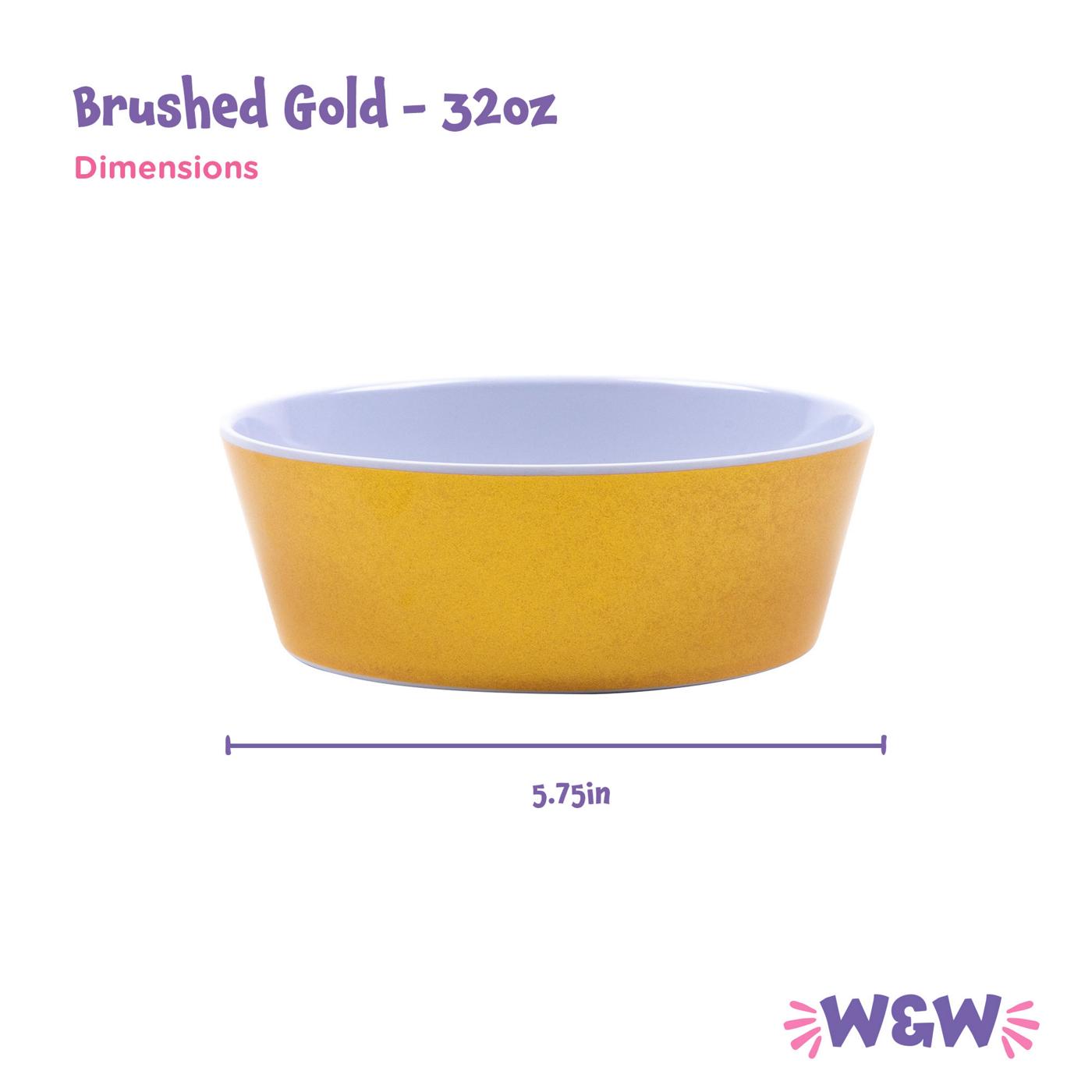 Woof & Whiskers 32 oz Melamine Pet Bowl - Brushed Gold; image 2 of 4