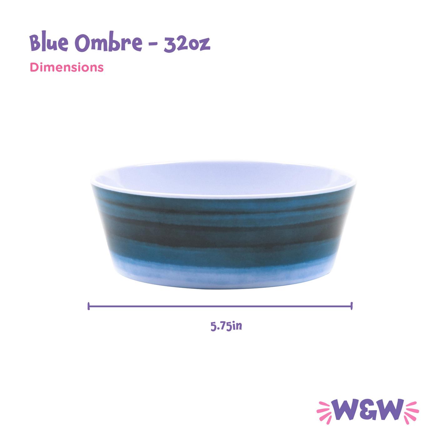 Woof & Whiskers 32 oz Melamine Pet Bowl - Blue Ombre; image 4 of 4