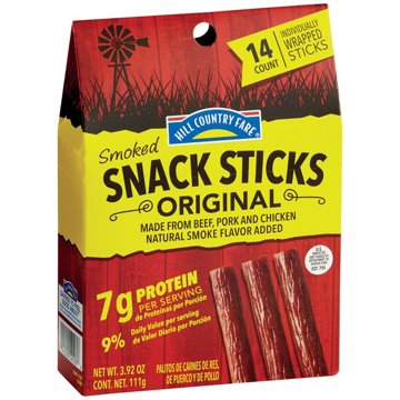 Hill Country Fare 7g Protein Smoked Snack Sticks - Original, 14 ct