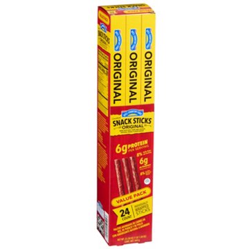 Hill Country Fare 6g Protein Smoked Meat Snack Sticks Value Pack - Original, 24 ct