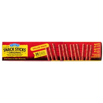 Hill Country Fare 6g Protein Smoked Meat Snack Sticks Value Pack - Original, 24 ct