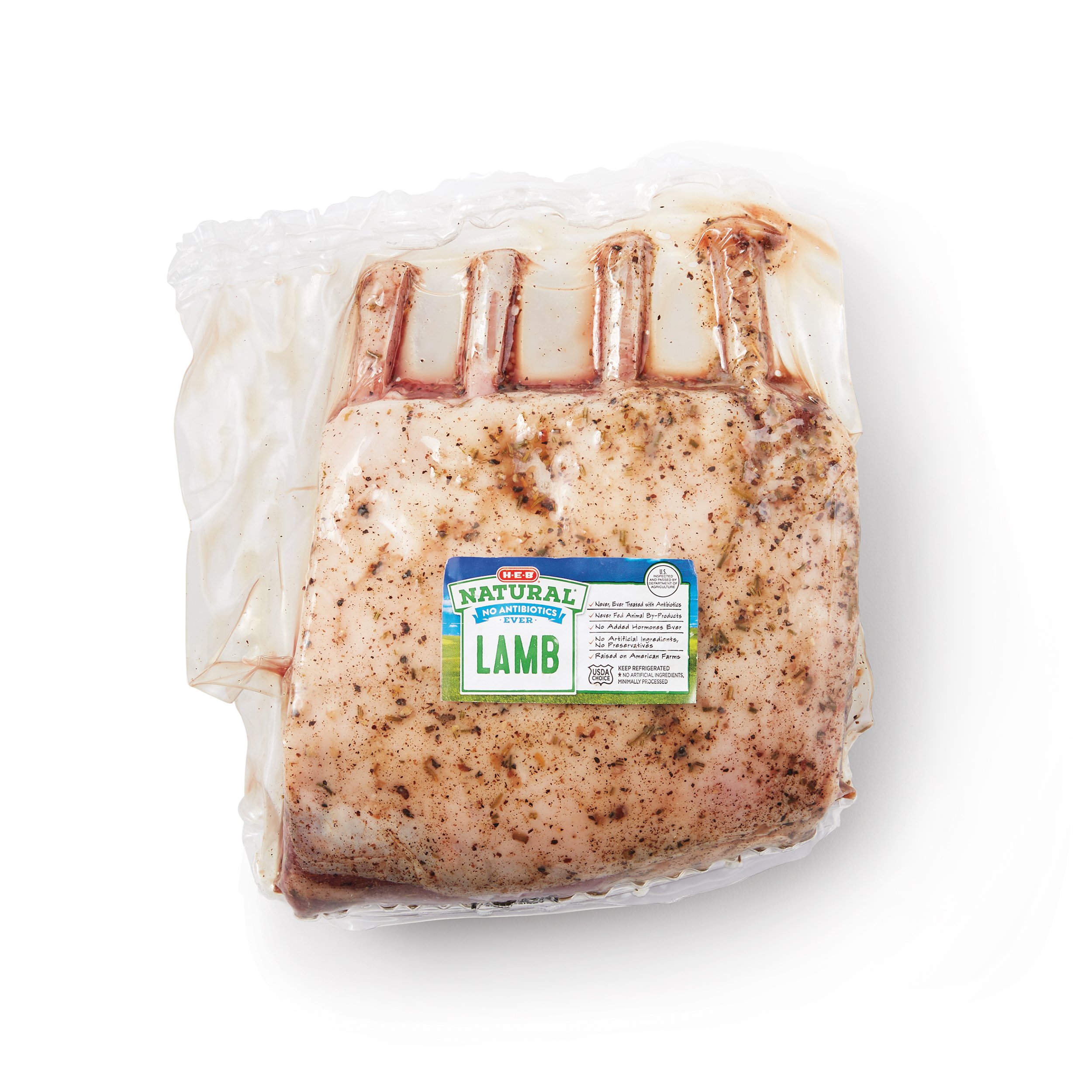 H-E-B Natural Seasoned Frenched 4-Rib Rack Of Lamb - Shop Lamb & Goat ...