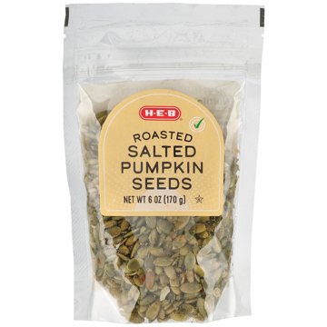 H-E-B Roasted Salted Pumpkin Seeds, 6 oz