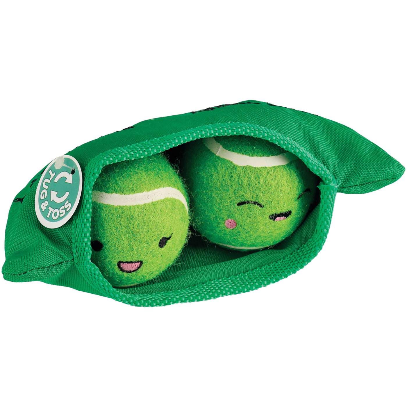 Woof & Whiskers Sweet Peas Tennis Ball Dog Toy; image 1 of 2