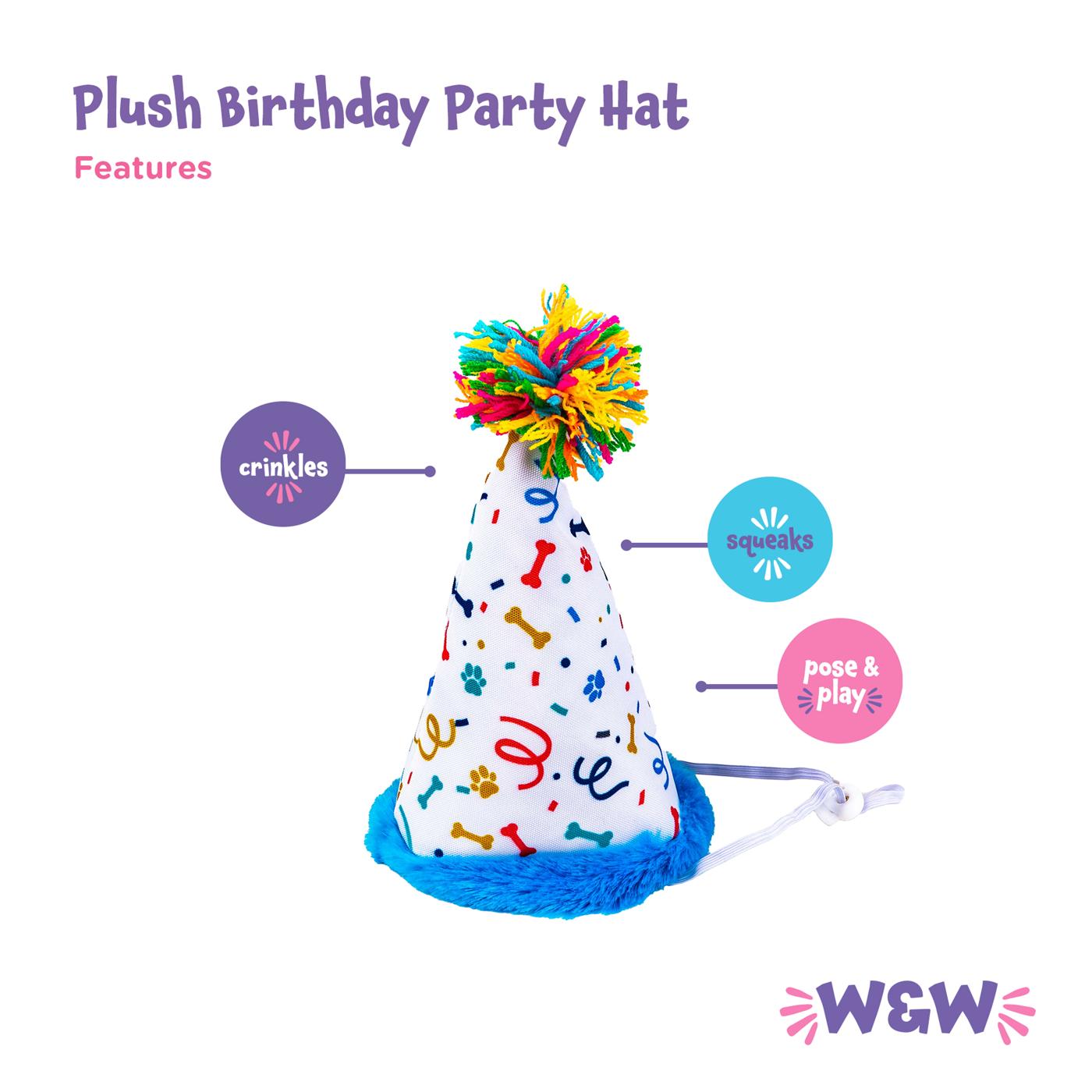 Woof & Whiskers W&W BDAY PARTY HAT PLUSH TOY; image 4 of 5