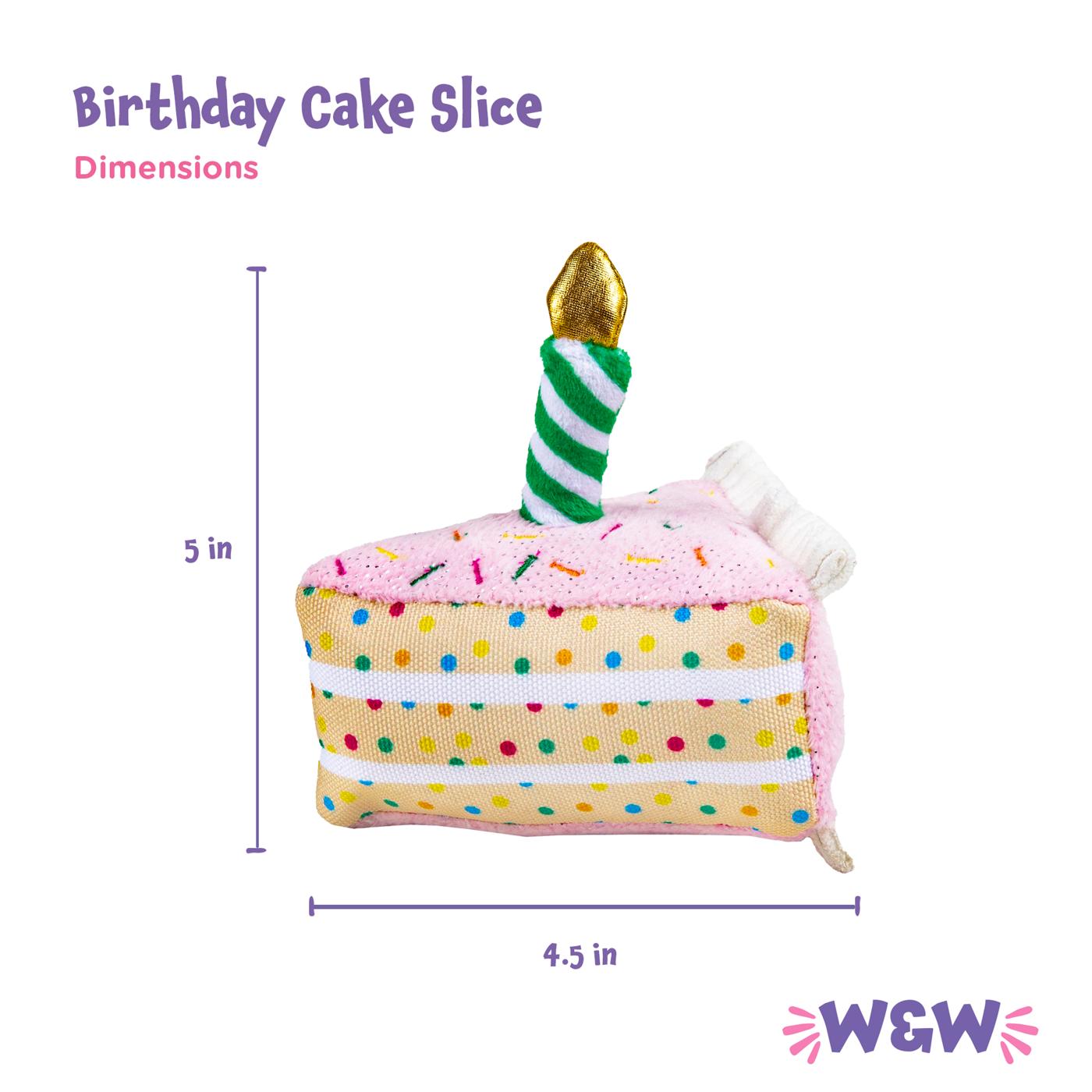 Woof & Whiskers WW BDAY CAKE SLICE SM SEASONAL 20CS - Shop Plush