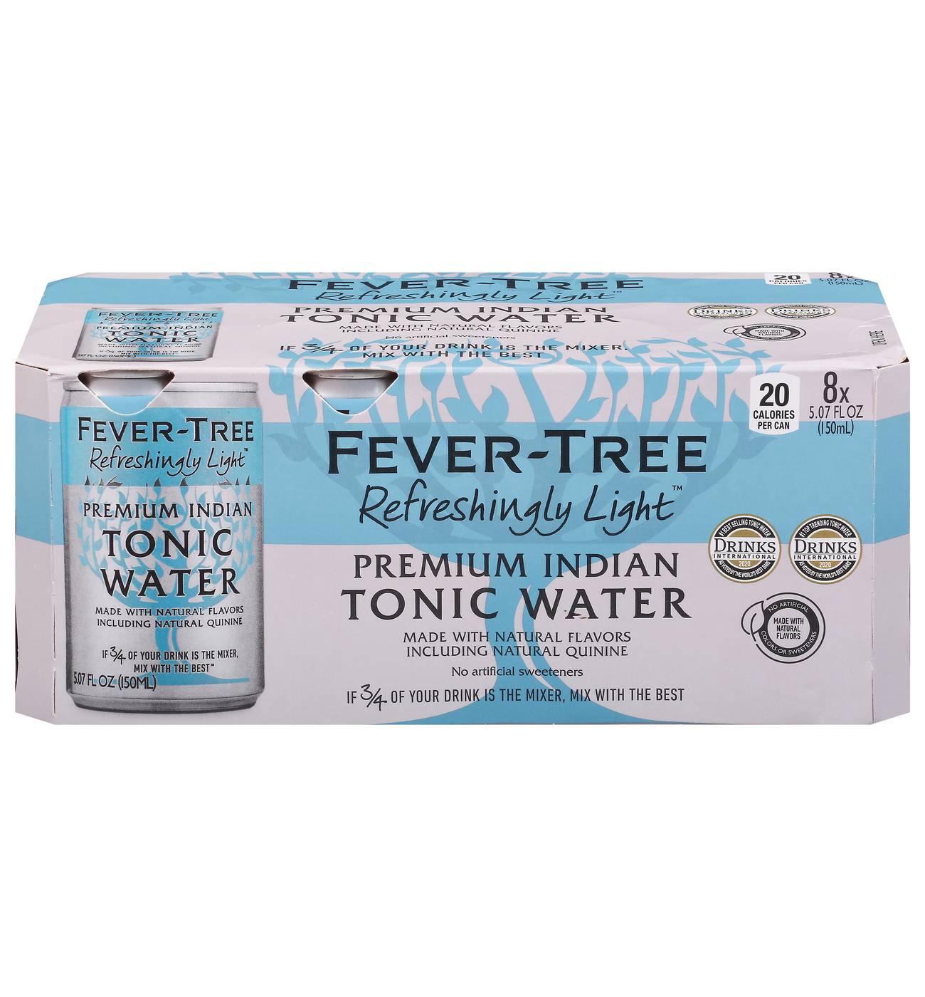 Fever-Tree Refreshingly Light Indian Tonic Water 8 pk Cans; image 1 of 2