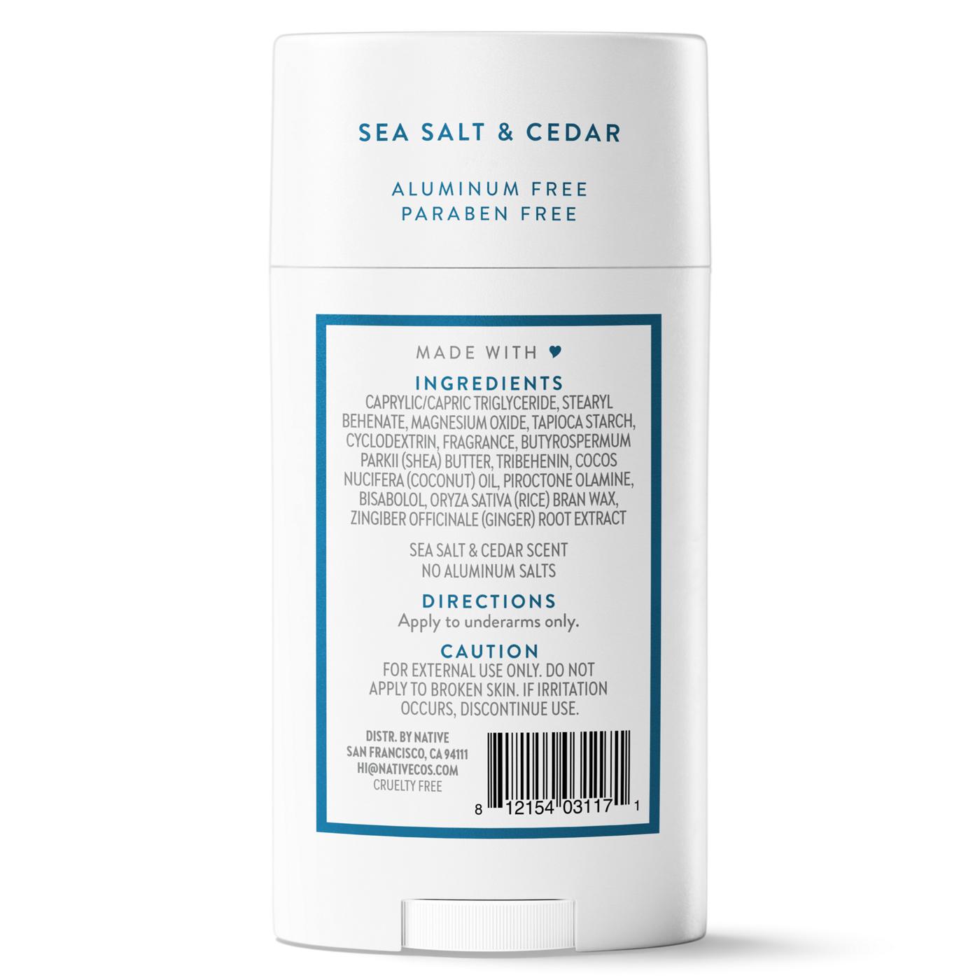 Native Aluminum Free Deodorant - Sea Salt & Cedar; image 3 of 10