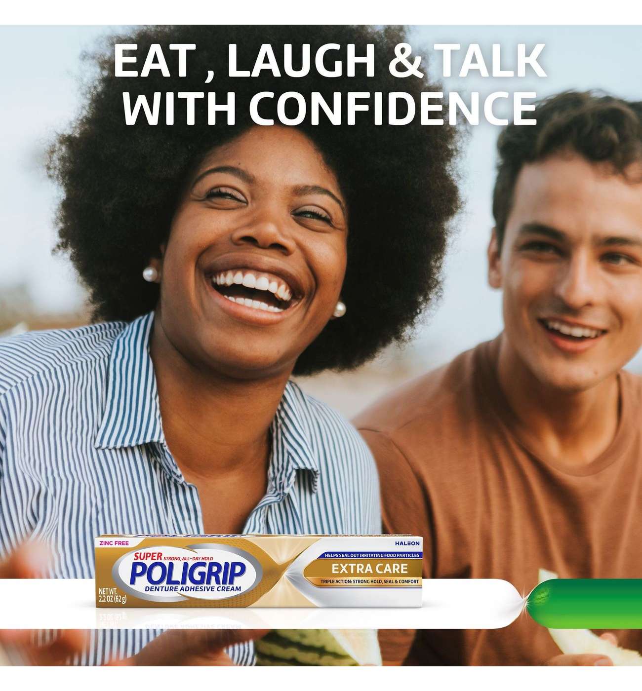 Super Poligrip Extra Care Zinc Free Denture and Partials Adhesive Cream; image 4 of 8