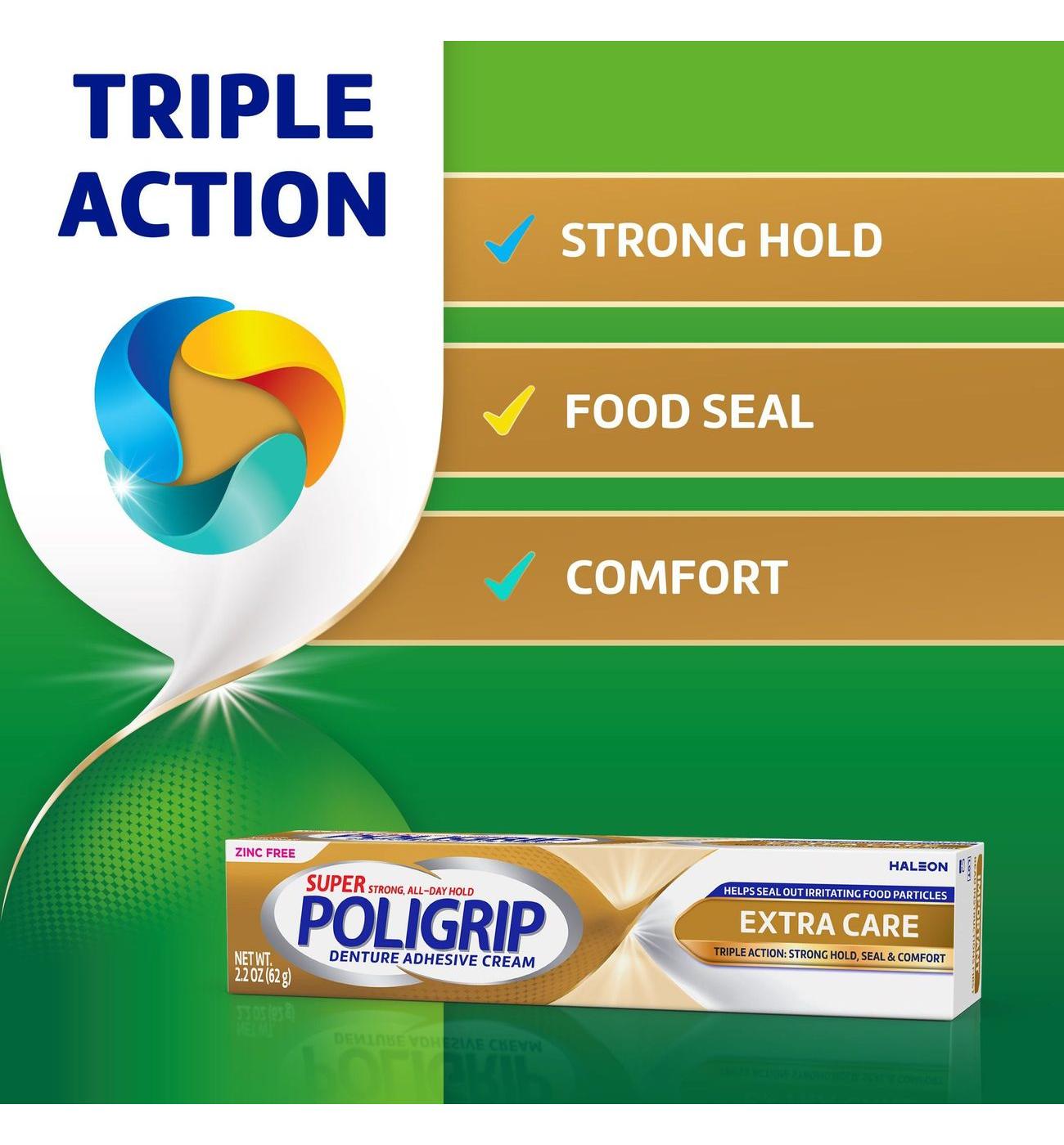 Super Poligrip Extra Care Zinc Free Denture and Partials Adhesive Cream; image 8 of 8