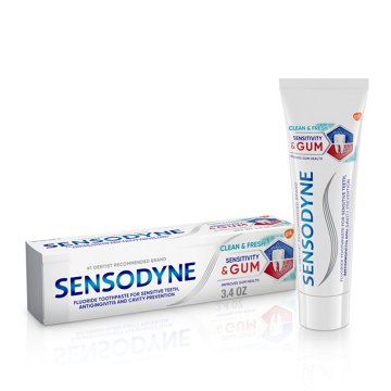 Sensodyne Sensitivity & Gum Sensitive Toothpaste, Clean & Fresh, 3.4 oz