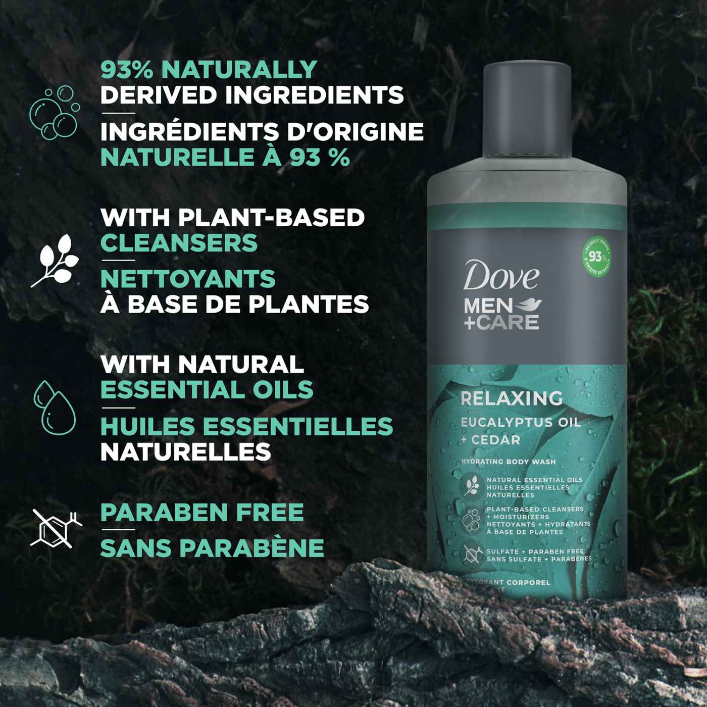 Dove Men+care Relaxing Eucalyptus + Cedar Hydrating Body Wash Soap