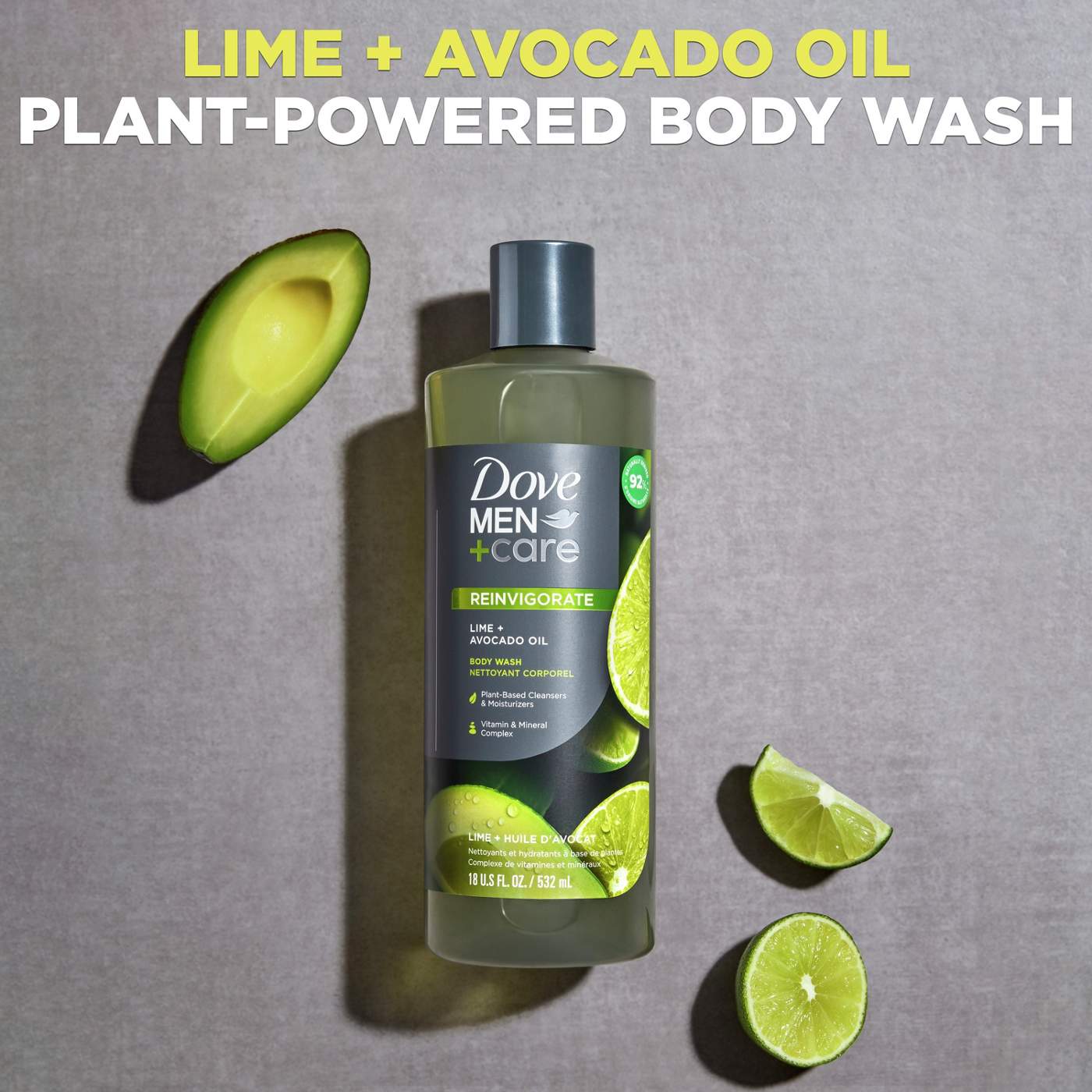 Dove Men+Care Reinvigorating Body Wash - Lime + Avocado Oil; image 7 of 8