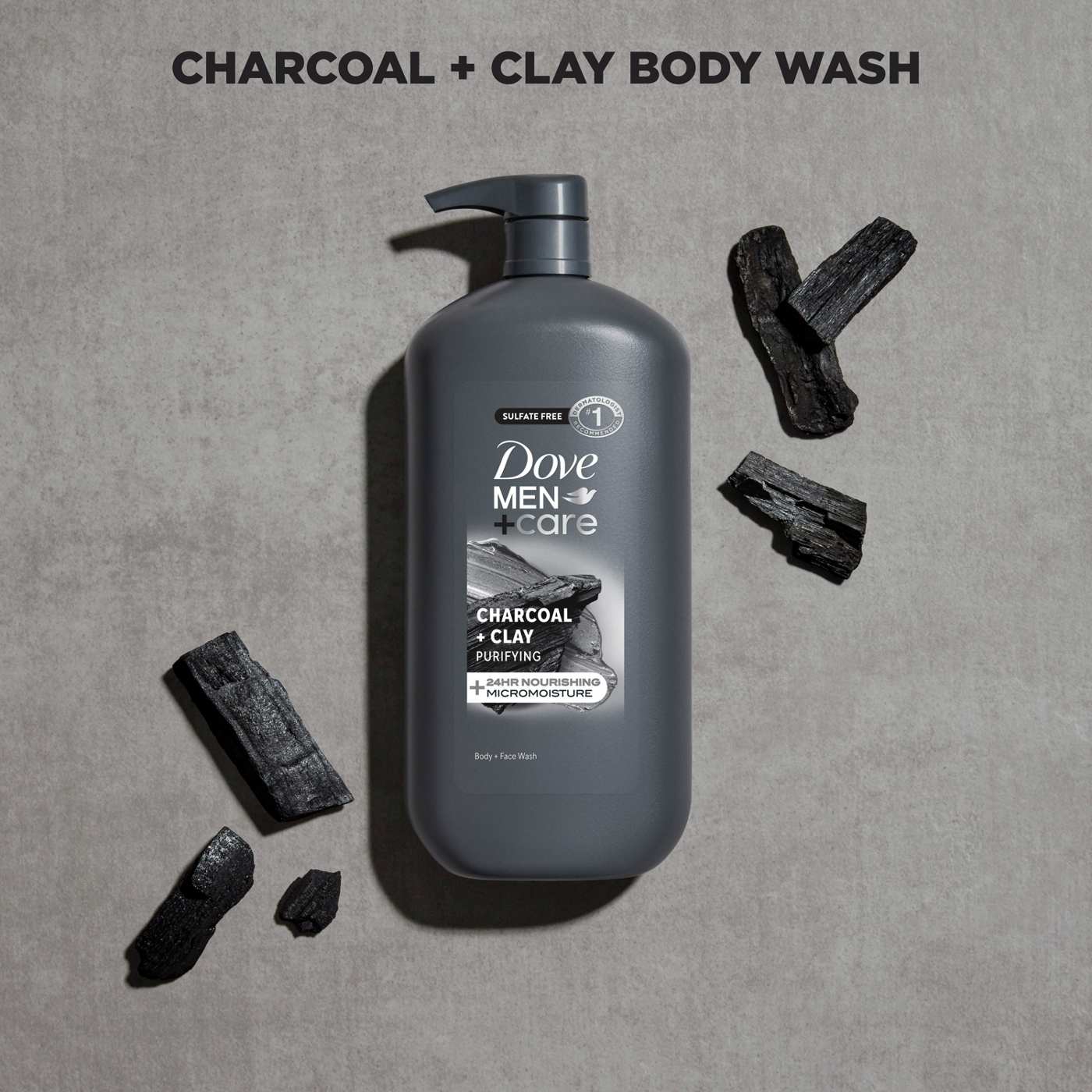 Dove Men+Care Men+Care Purifying Body and Face Wash - Charcoal & Clay; image 4 of 5