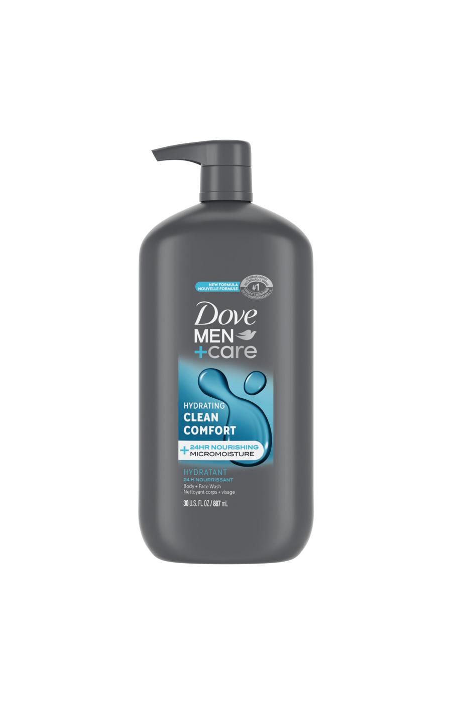 Dove Men+Care Hydrating Body + Face Wash - Clean Comfort; image 1 of 6
